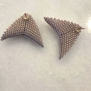 Chic Beaded Triangle Earrings